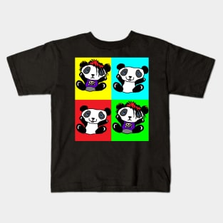 pop Art Panda Gothic Emo by LowEndGraphics Kids T-Shirt